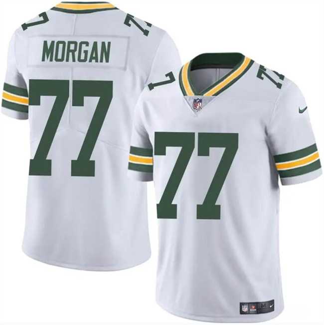 Men & Women & Youth Green Bay Packers #77 Jordan Morgan White 2024 Draft Vapor Limited Stitched Jersey